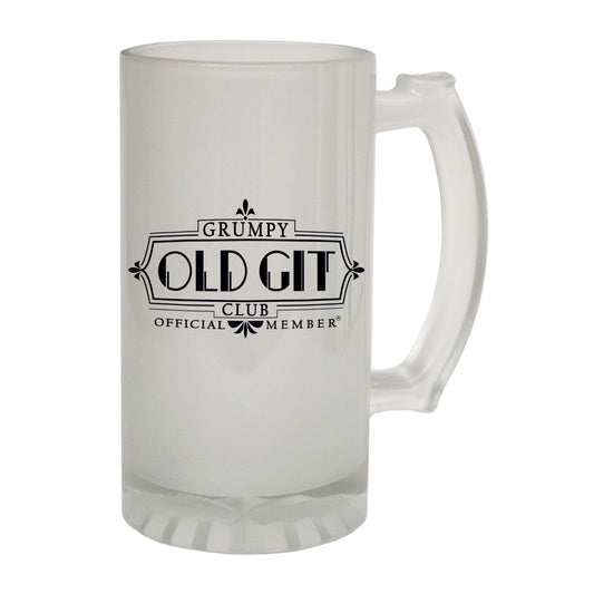 Grumpy Old Git New Style - Novelty Funny Frosted Stein - Gift Boxed