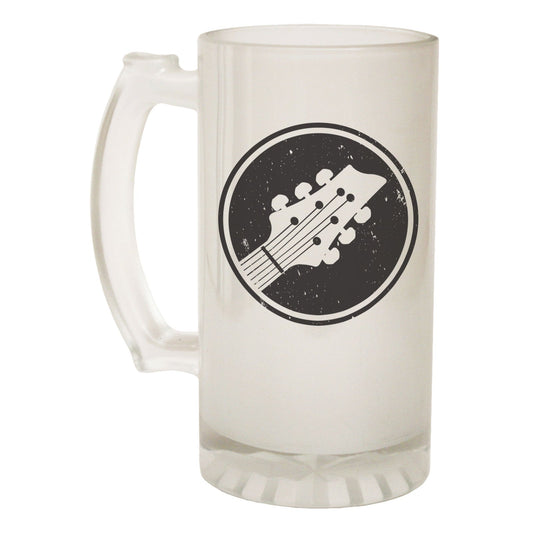 Guitar Design Circle Music - Novelty Funny Frosted Stein - Gift Boxed