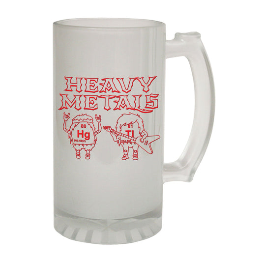 Heavy Metals Geek Chemistry - Novelty Funny Frosted Stein - Gift Boxed