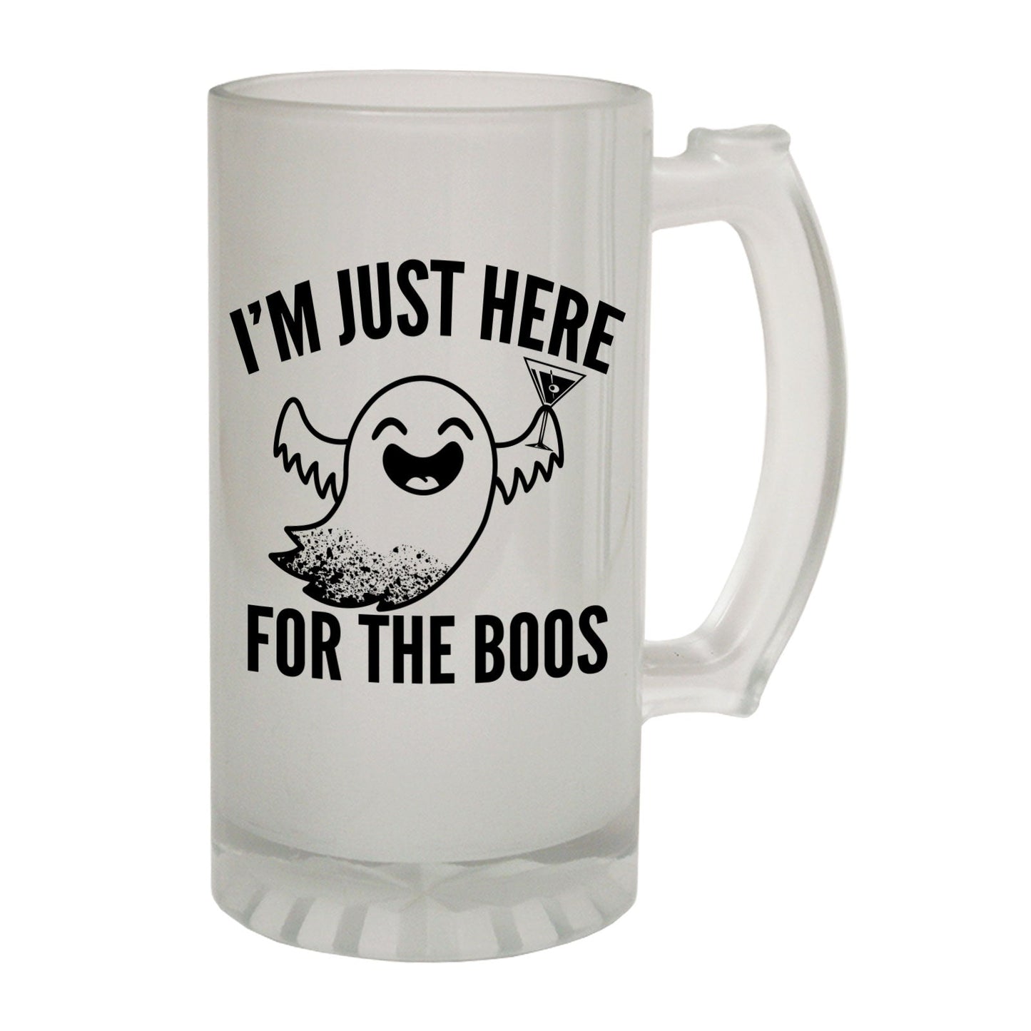 Here For Boos Halloween - Novelty Funny Frosted Stein - Gift Boxed