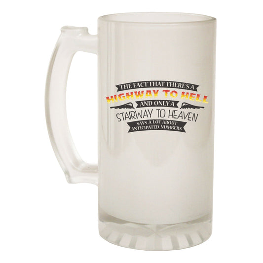 Highway To Hell Rock Band - Novelty Funny Frosted Stein - Gift Boxed