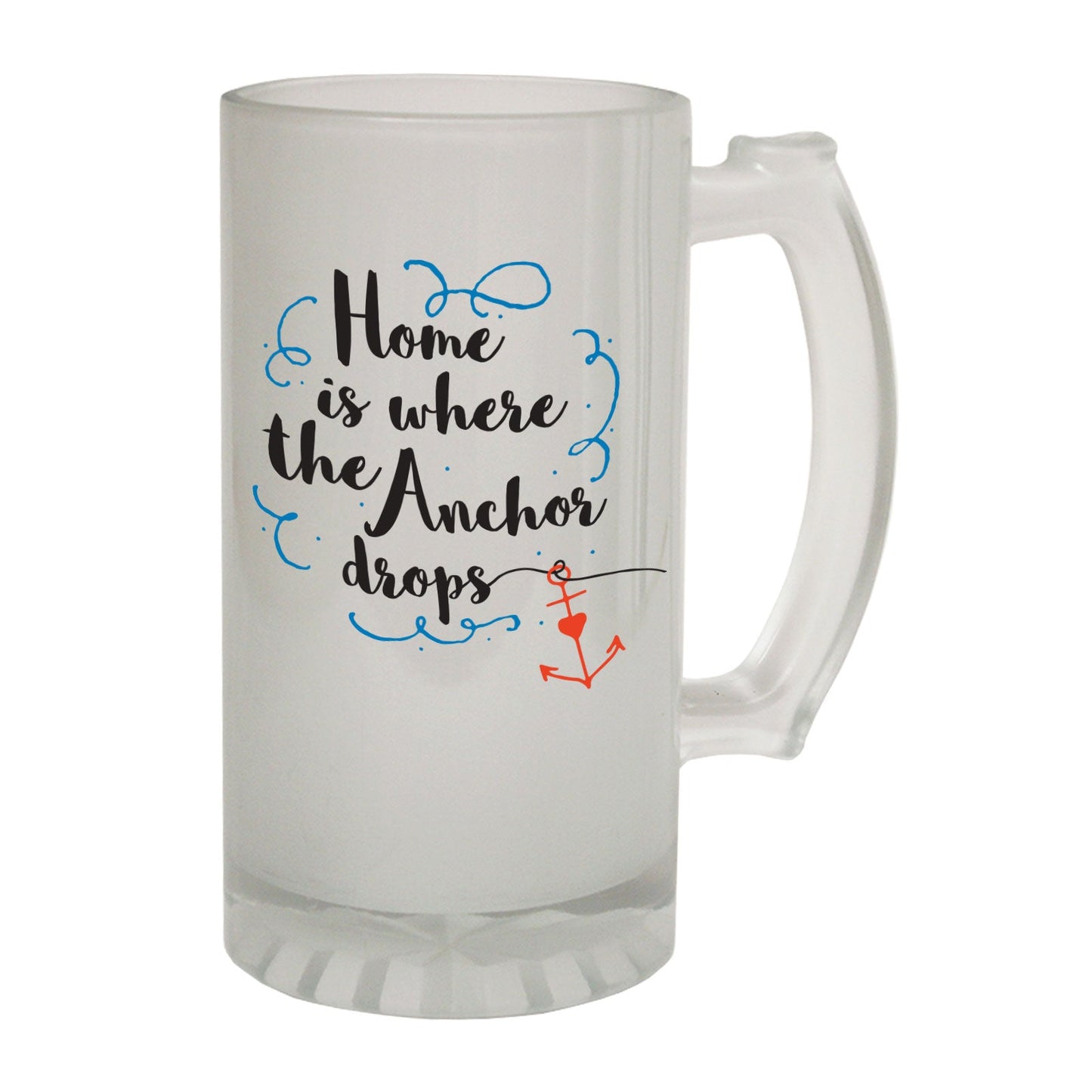 Home Anchor Drops Sailing - Novelty Funny Frosted Stein - Gift Boxed