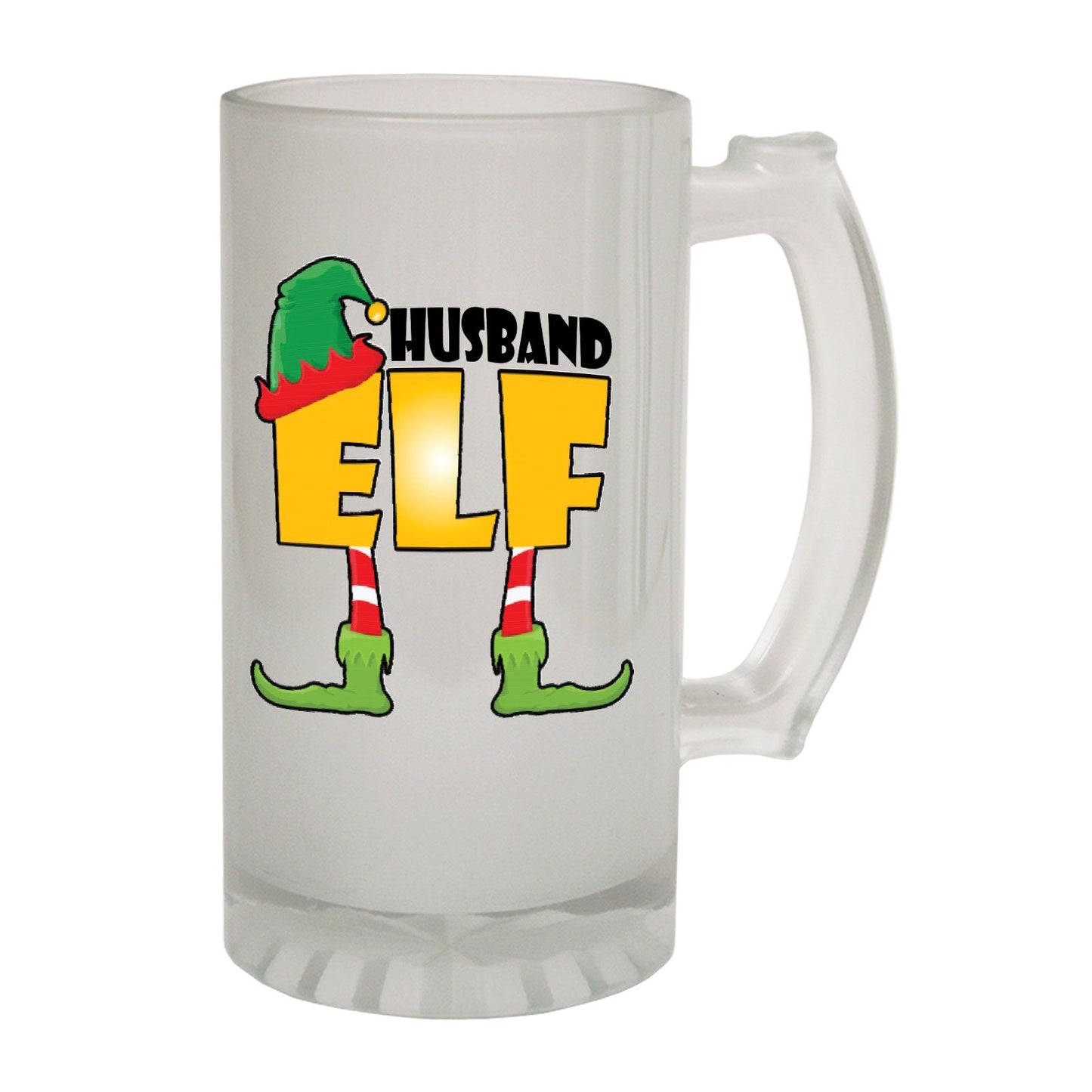 Husband Elf Family - Novelty Funny Frosted Stein - Gift Boxed