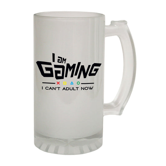 I Am Gaming Geek - Novelty Funny Frosted Stein - Gift Boxed