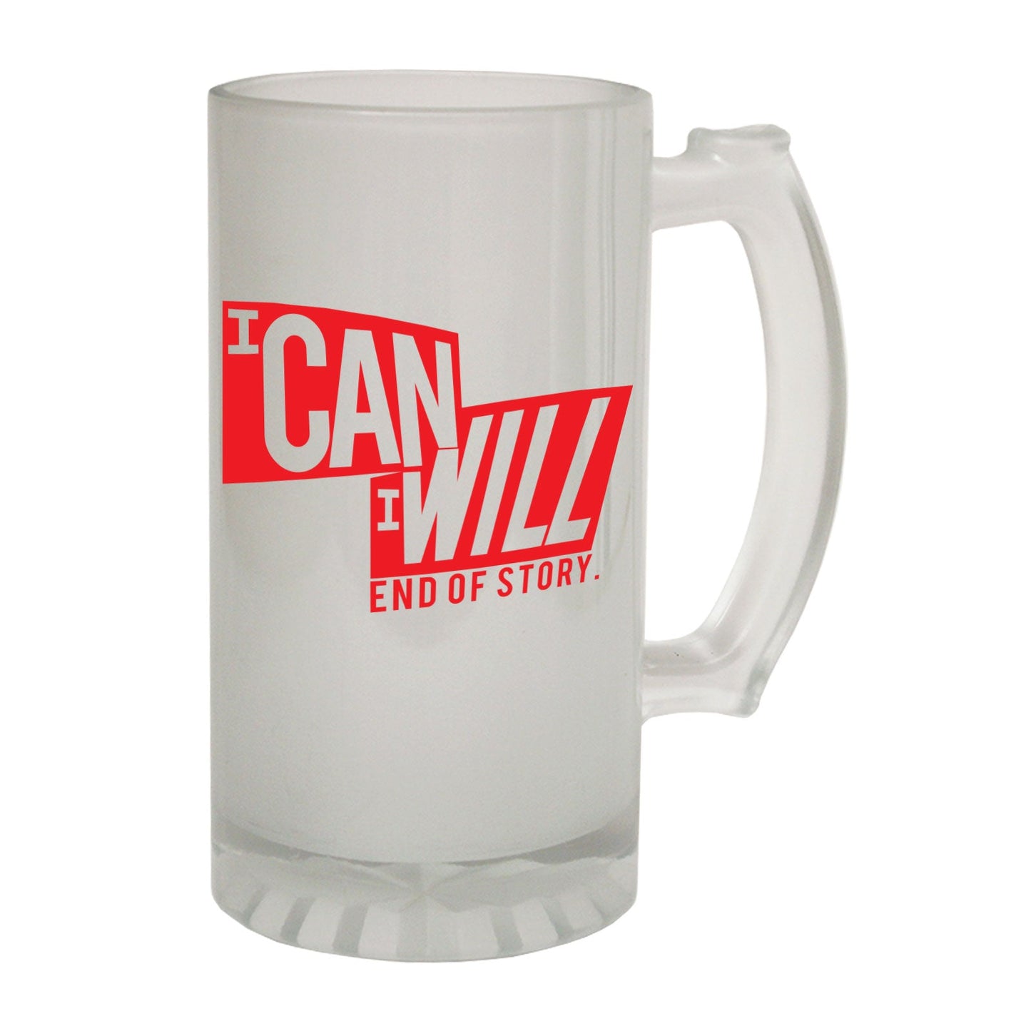 I Can I Will Motivation - Novelty Funny Frosted Stein - Gift Boxed