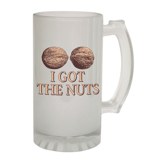 I Got Nuts Naughty Cheeky - Novelty Funny Frosted Stein - Gift Boxed