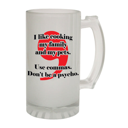 I Like Cooking Family - Novelty Funny Frosted Stein - Gift Boxed