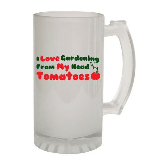 I Love Gardening Retired - Novelty Funny Frosted Stein - Gift Boxed