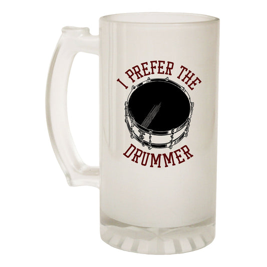 I Prefer Drummer Band - Novelty Funny Frosted Stein - Gift Boxed