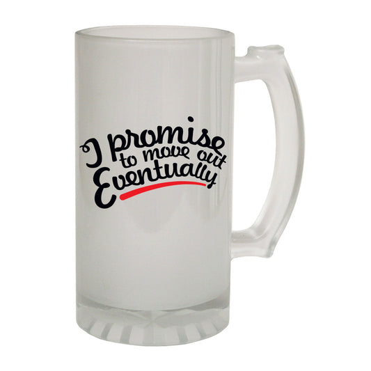 I Promise To Move Out Joke - Novelty Funny Frosted Stein - Gift Boxed
