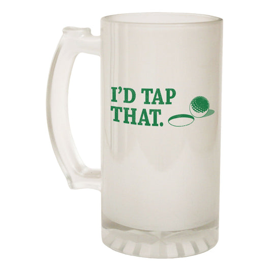 Id Tap That Golf Golfer - Novelty Funny Frosted Stein - Gift Boxed