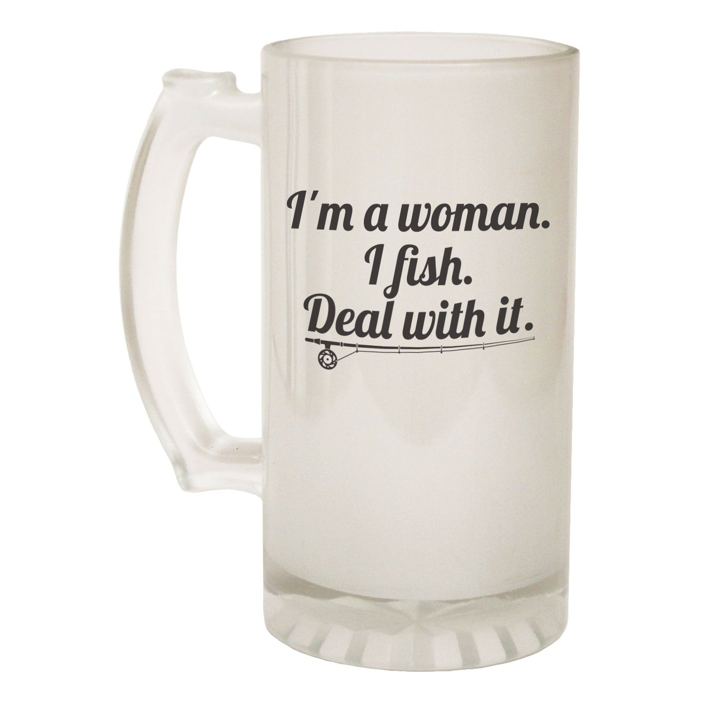 Im A Woman Fishing - Novelty Funny Frosted Stein - Gift Boxed