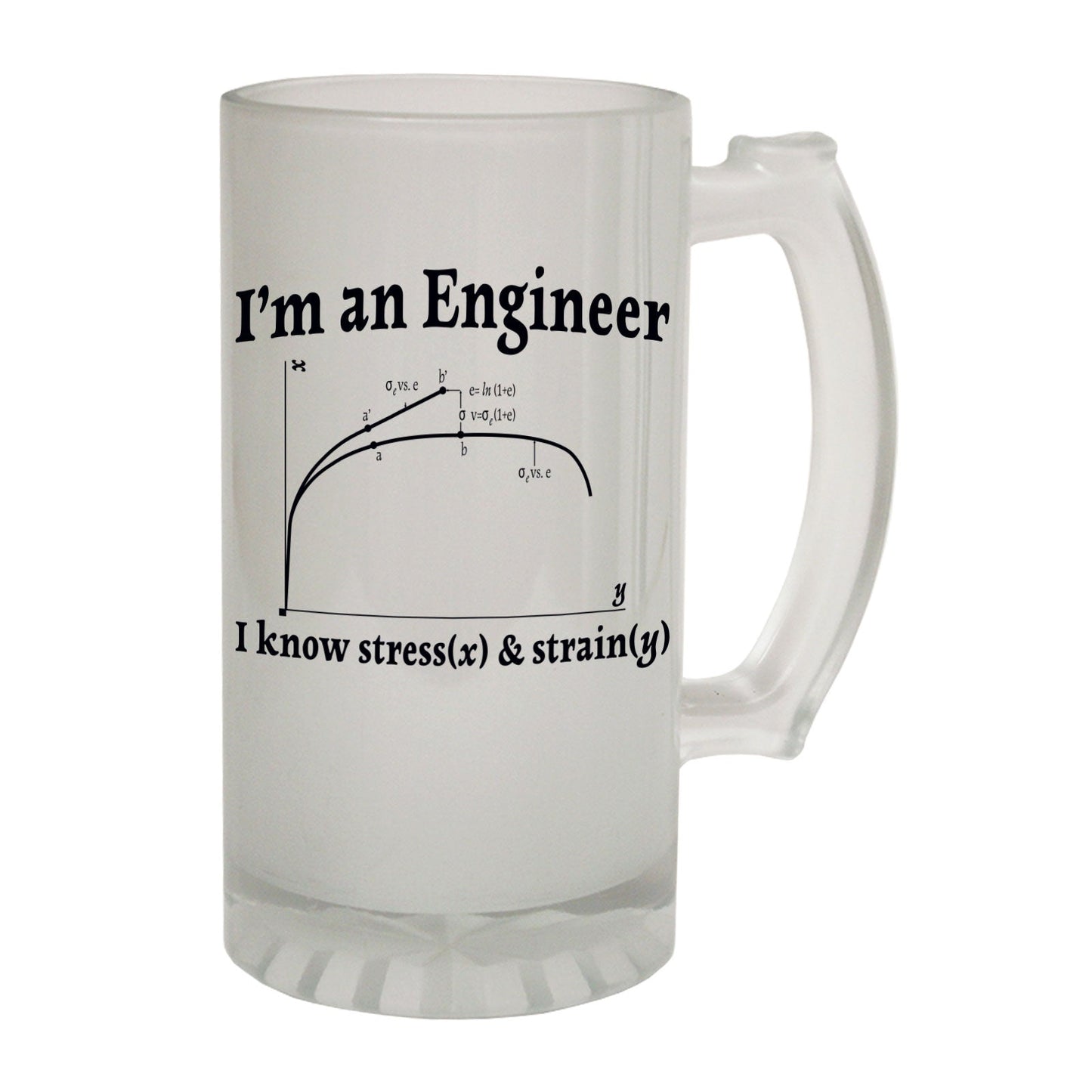 Im An Engineer Stress Geek - Novelty Funny Frosted Stein - Gift Boxed