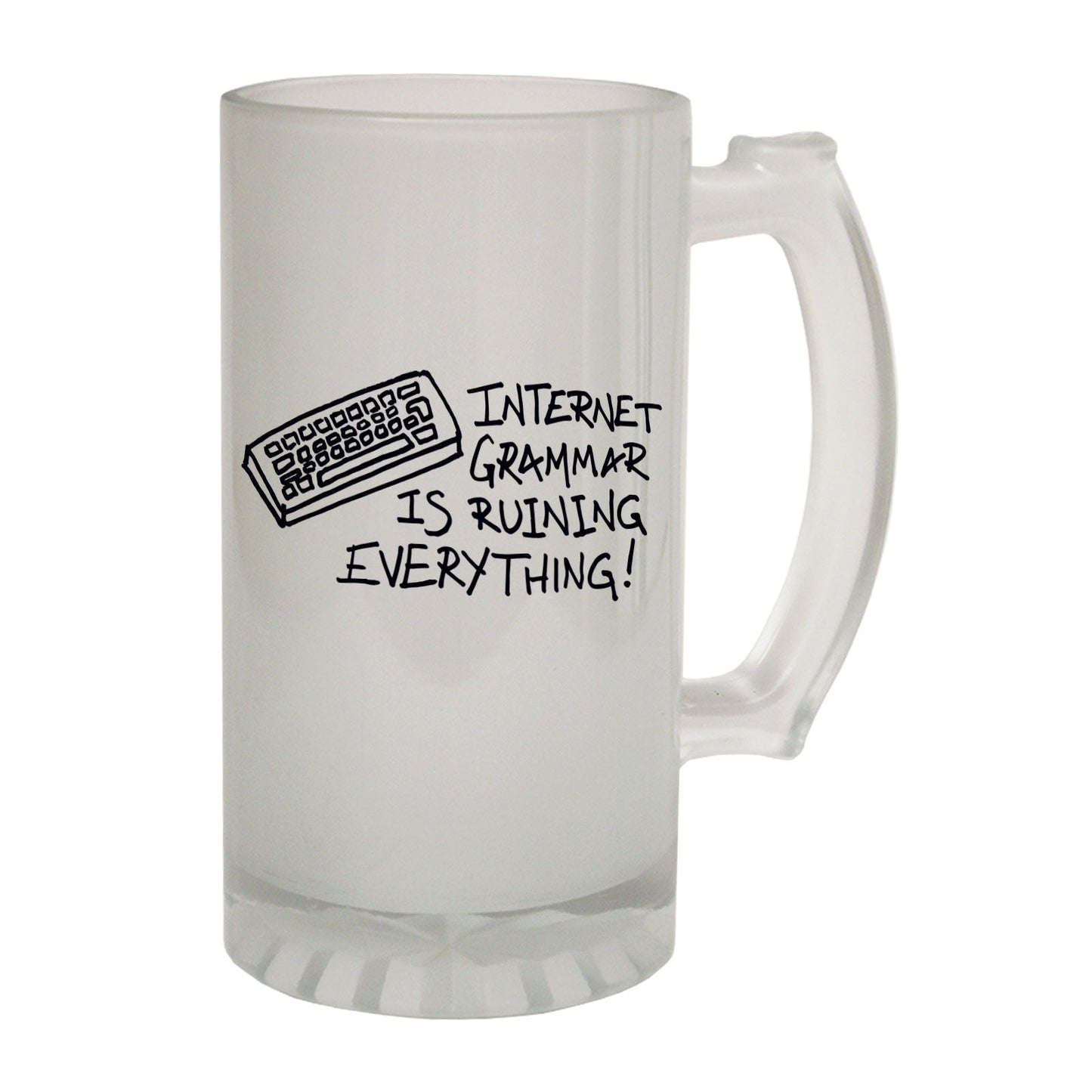Internet Grammar Ruins Geek - Novelty Funny Frosted Stein - Gift Boxed