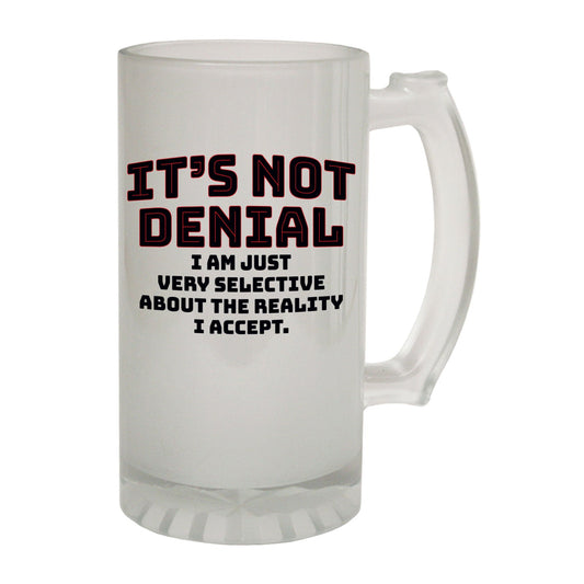 Its Not Denial Sarcasm - Novelty Funny Frosted Stein - Gift Boxed