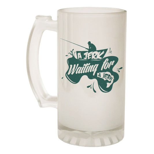 Jerk Waiting For Fish - Novelty Funny Frosted Stein - Gift Boxed