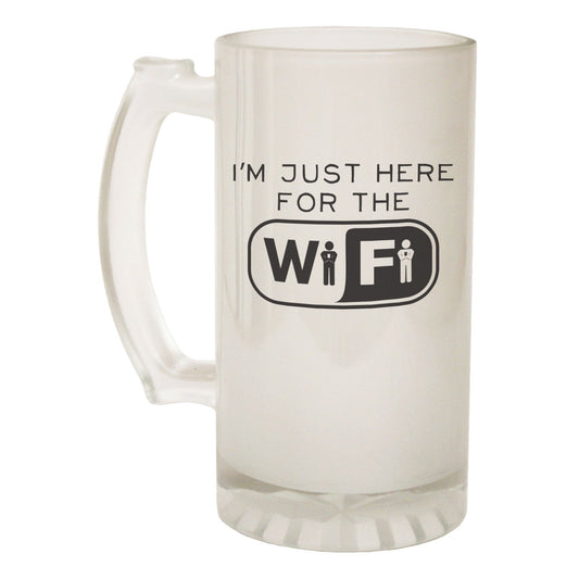Just Here Wifi Geek PC - Novelty Funny Frosted Stein - Gift Boxed