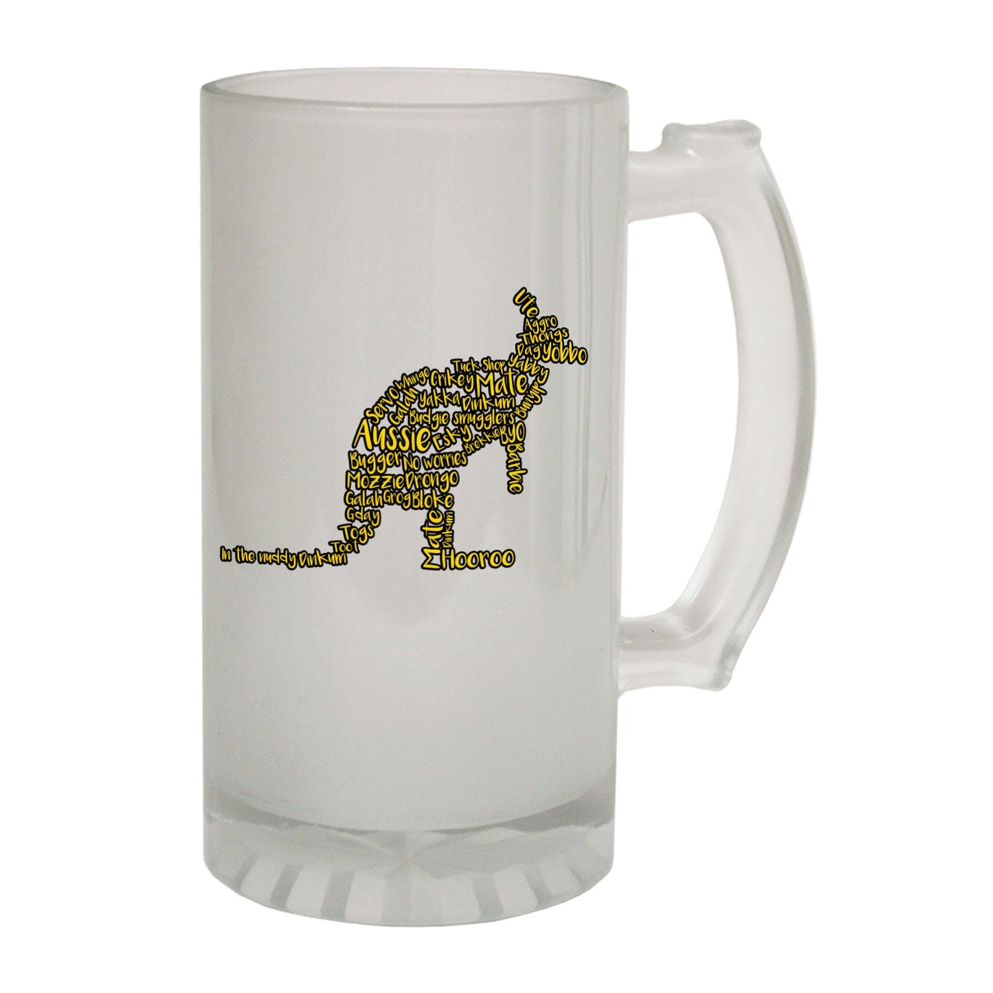 Kangaroo Slang Australia - Novelty Funny Frosted Stein - Gift Boxed