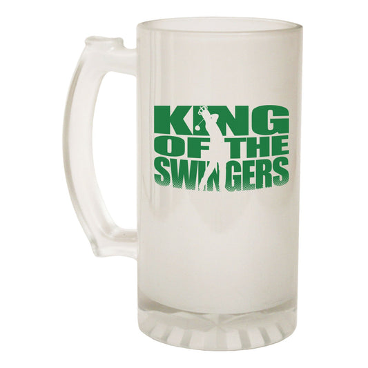 King Of Swingers Golfing - Novelty Funny Frosted Stein - Gift Boxed