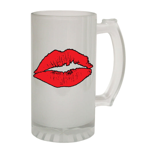 Kiss Lips Print - Novelty Funny Frosted Stein - Gift Boxed