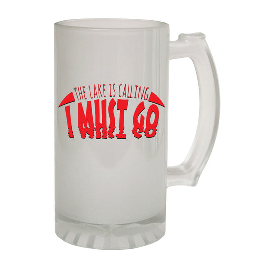 Lake Is Calling Fishing - Novelty Funny Frosted Stein - Gift Boxed