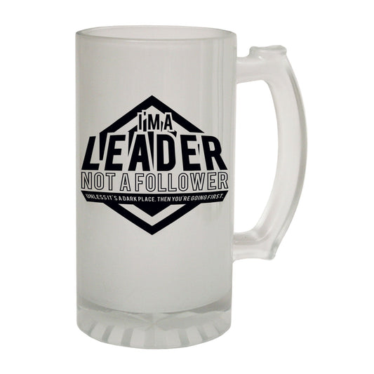 Leader Not A Follower - Novelty Funny Frosted Stein - Gift Boxed