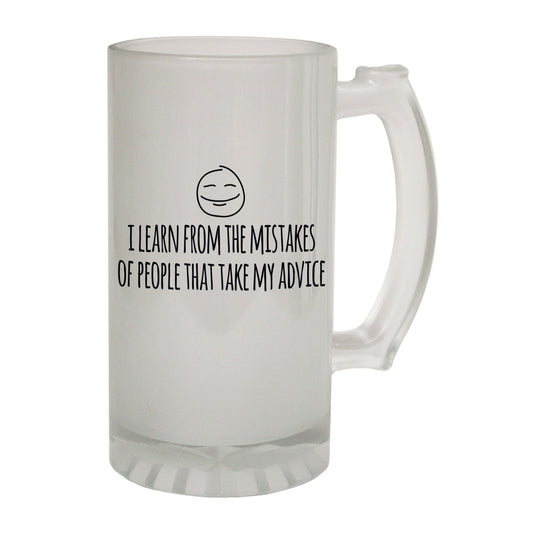 Learn From Mistakes People - Novelty Funny Frosted Stein - Gift Boxed