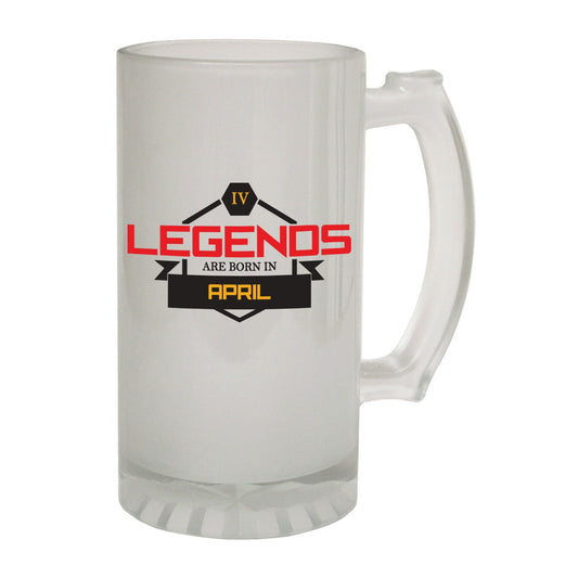 Legends Born April Age - Novelty Funny Frosted Stein - Gift Boxed