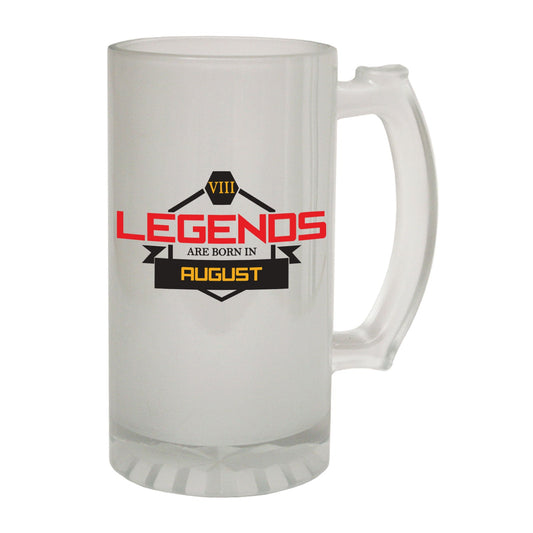 Legends Born August Age - Novelty Funny Frosted Stein - Gift Boxed
