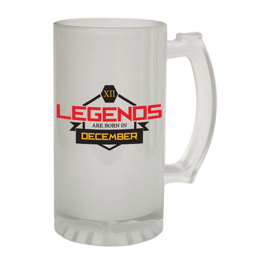 Legends Born December Age - Novelty Funny Frosted Stein - Gift Boxed