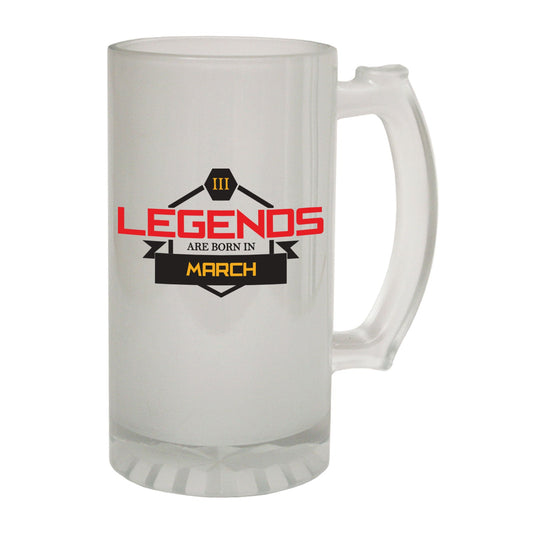 Legends Born March Age - Novelty Funny Frosted Stein - Gift Boxed
