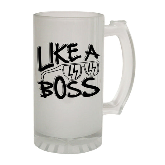 Like A Boss Cool - Novelty Funny Frosted Stein - Gift Boxed