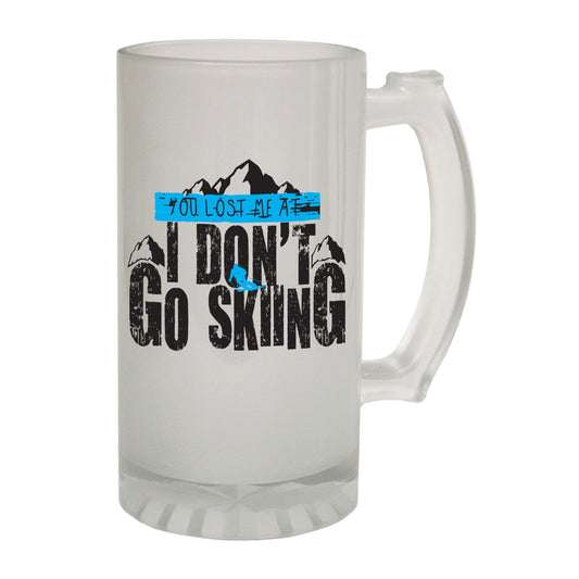 Lost Me Skiing Ski Skier - Novelty Funny Frosted Stein - Gift Boxed