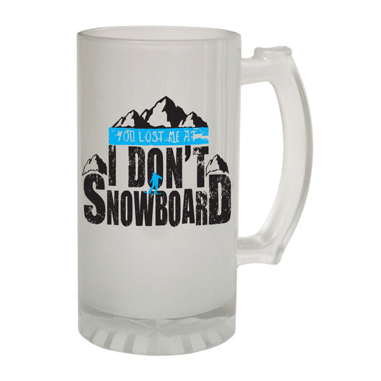 Lost Me Snowboard - Novelty Funny Frosted Stein - Gift Boxed