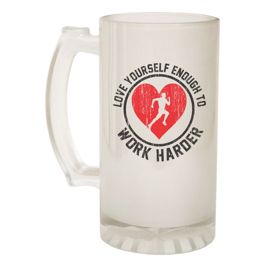 Love Yourself Enough Training - Novelty Funny Frosted Stein - Gift Boxed