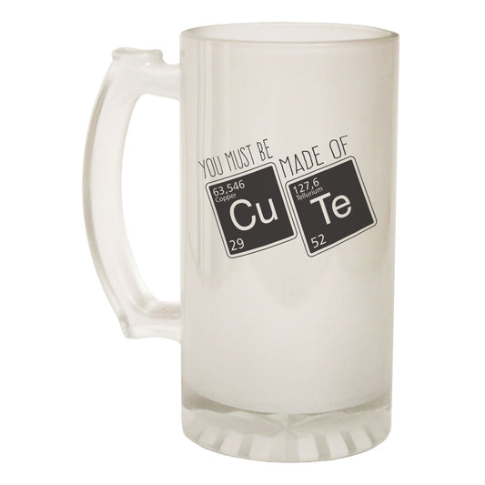 Made Of Cu Te Geek - Novelty Funny Frosted Stein - Gift Boxed