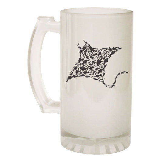 Manta Ray Scuba Diver - Novelty Funny Frosted Stein - Gift Boxed