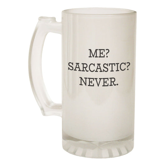 Me Sarcastic Never Joke - Novelty Funny Frosted Stein - Gift Boxed