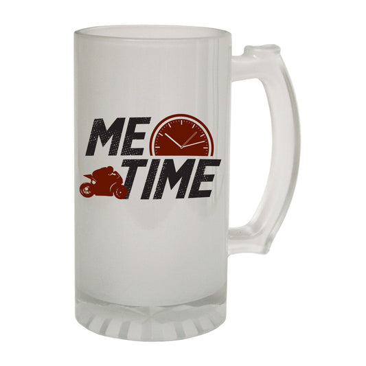 Me Time Superbike Motorbike - Novelty Funny Frosted Stein - Gift Boxed