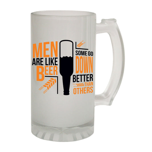 Men Like Beer Alcohol - Novelty Funny Frosted Stein - Gift Boxed