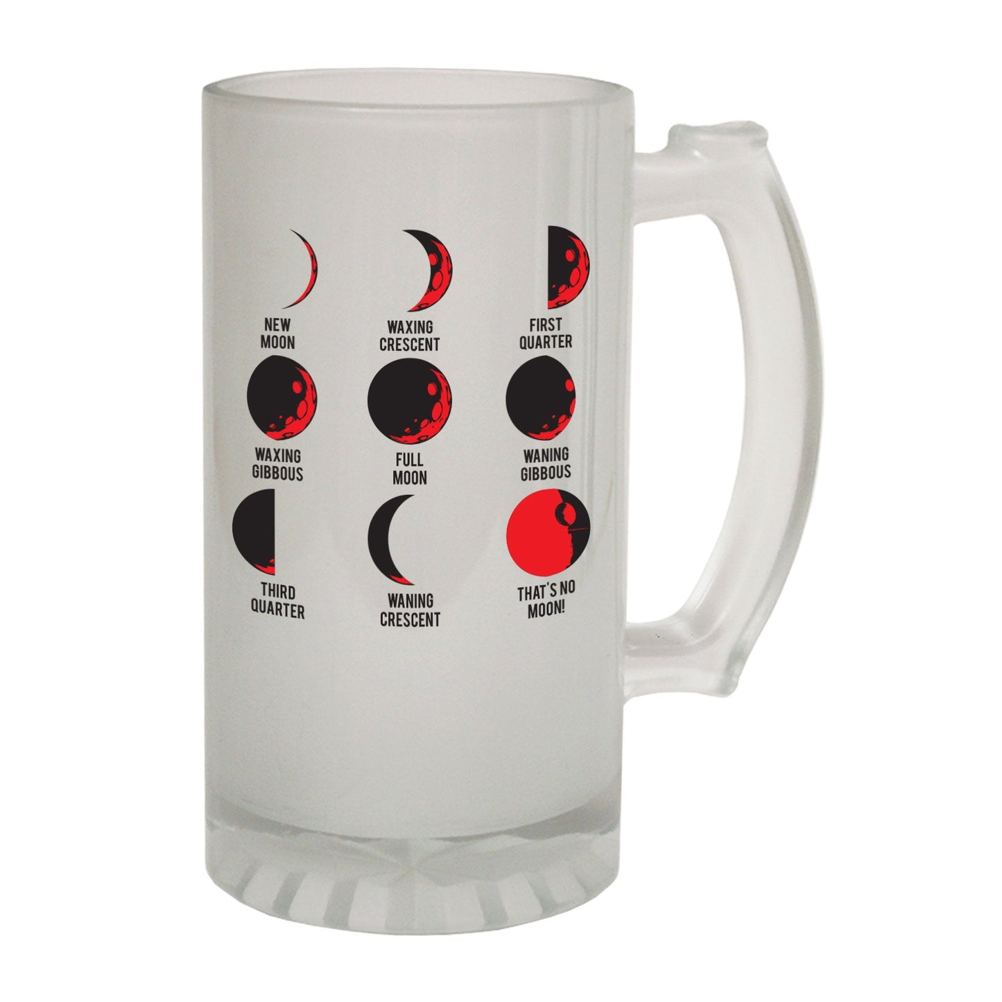 Moon Phases Astrology - Novelty Funny Frosted Stein - Gift Boxed