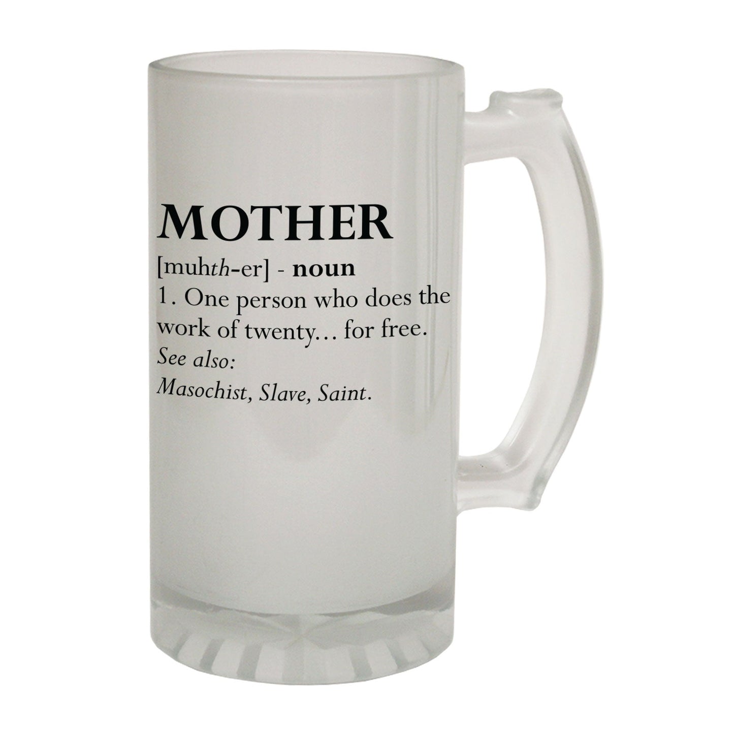 Mother Noun Family - Novelty Funny Frosted Stein - Gift Boxed