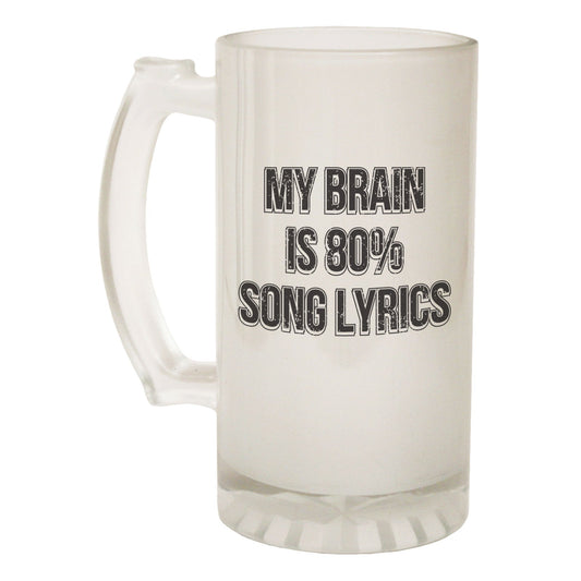 My Brain Is 80 Old Age - Novelty Funny Frosted Stein - Gift Boxed