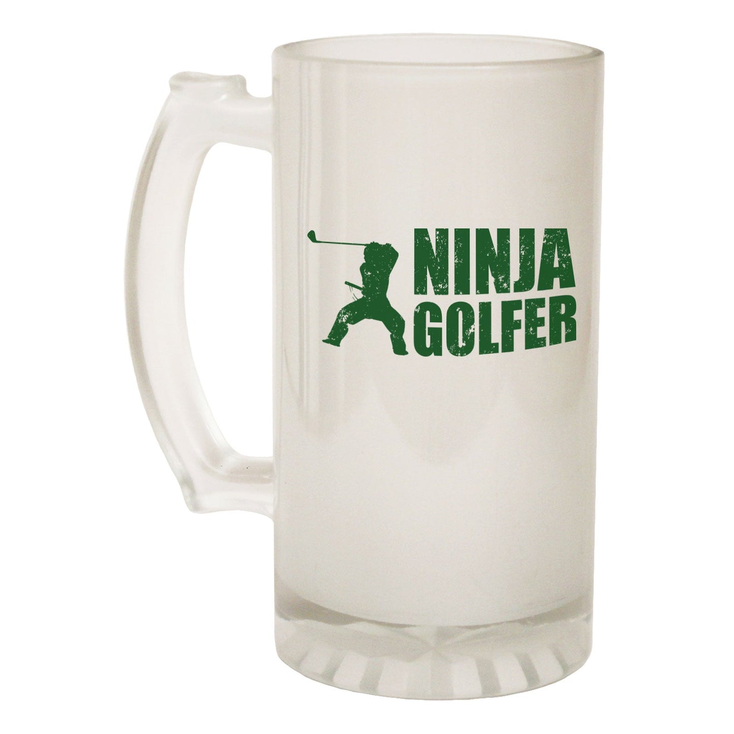 Ninja Golfer Golfing - Novelty Funny Frosted Stein - Gift Boxed