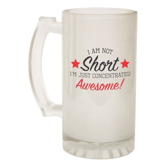 Not Short Awesome Tiny - Novelty Funny Frosted Stein - Gift Boxed