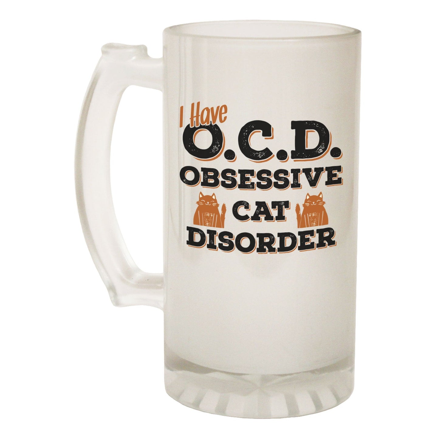 Obsessive Cat Disorder - Novelty Funny Frosted Stein - Gift Boxed