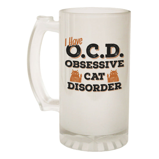 Obsessive Cat Disorder - Novelty Funny Frosted Stein - Gift Boxed