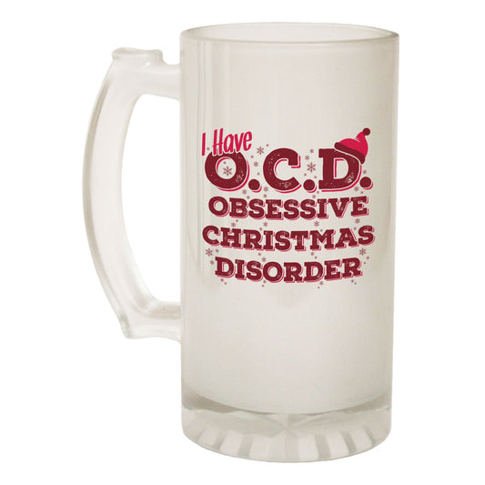 Obsessive Christmas Disorder - Novelty Funny Frosted Stein - Gift Boxed