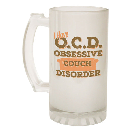 Obsessive Couch Disorder - Novelty Funny Frosted Stein - Gift Boxed