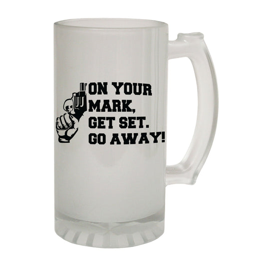 On Your Mark Get Set - Novelty Funny Frosted Stein - Gift Boxed